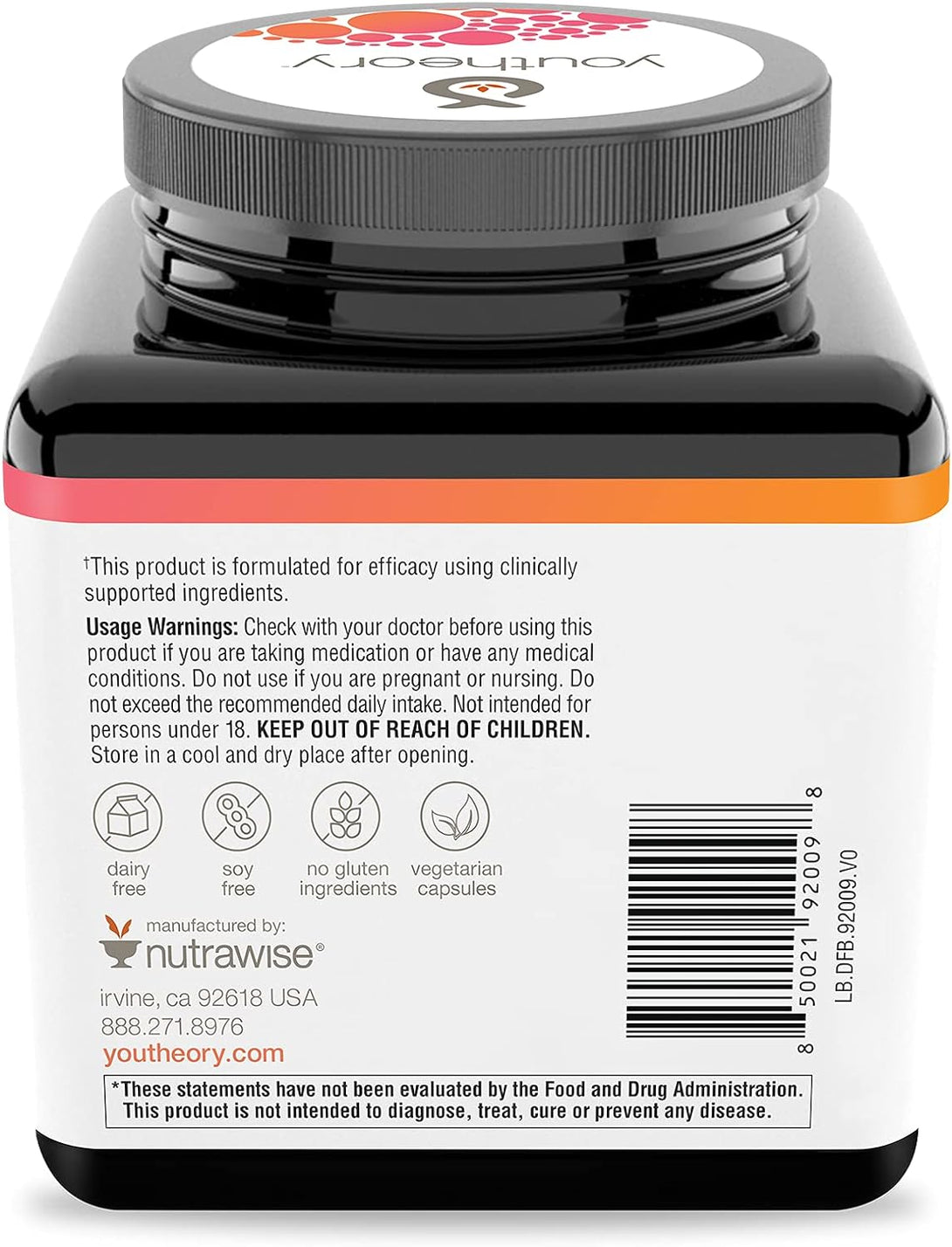 Youtheory Daily Fat Burner - Supports Body Composition & Metabolism - with Citrus Fruit Blend, Chromium & Cayenne Extract - Gluten, Soy & Dairy Free - 60 Vegetarian Capsules