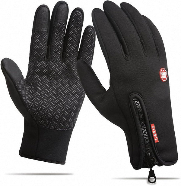 CYG&CL Outdoor Winter Touchscreen Warm Gloves, Water Resistant Windproof Anti-Slip Sports Gloves for Cycling Driving Running Hiking Climbing Skiing Sports, Adjustable Size for Men＆Women
