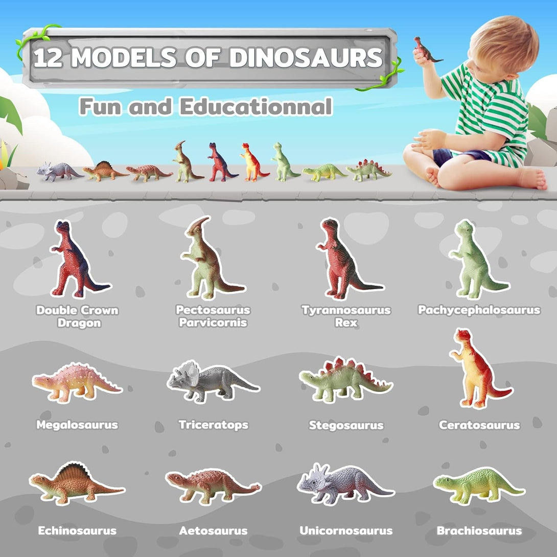 Bath Bombs with Surprise Dinosaur Toys Inside, 12 Pack Organic and Natural Bubble Bath Bombs, Stocking Stuffers for Kids, Bath Bomb Set for Her/Him,Mothers Day Presents for Mom