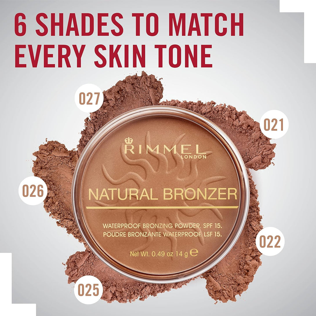 Rimmel London Natural - 021 Sun Light - Bronzer, Matte Finish, 0.49Oz