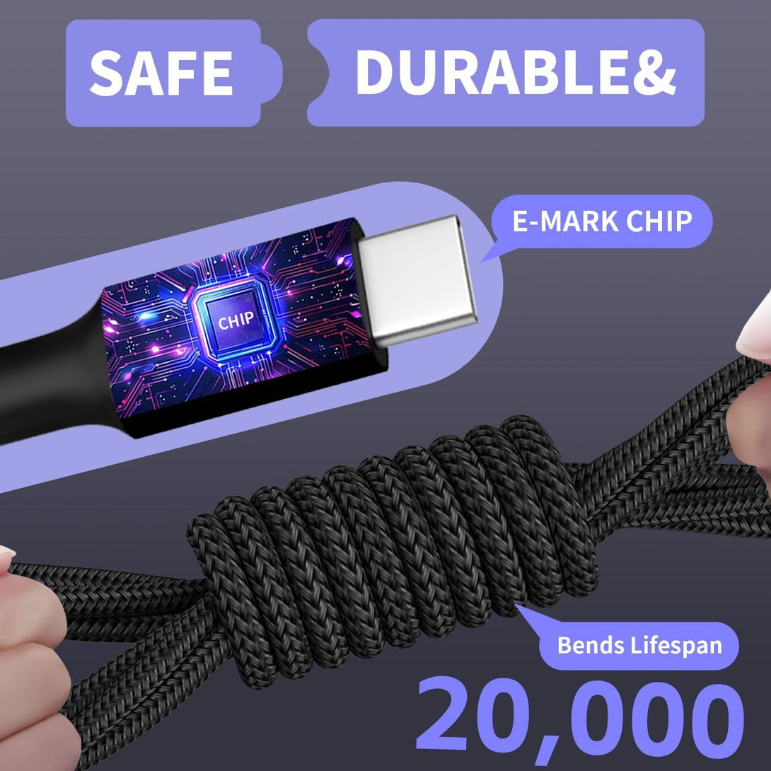 Dual Type-C 4 in 1 Charging Cable 2Pack 5FT, Multi Charging Cable for Multiple Devices, Universal USB Cable with Ip/Micro/Dual USB-C Port Compatible Iphone16/15/14 Series, Cell Phones Tablets Pads