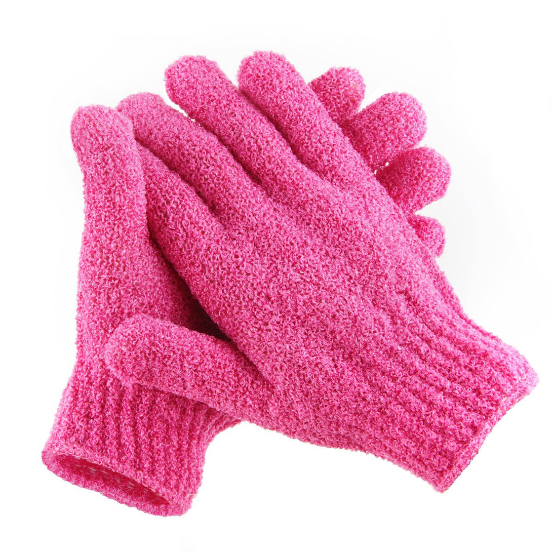 Exfoliating Shower Bath Gloves【4 Pair】 Double Side Durable Nylon Shower Gloves Body Scrub Exfoliator & Bathing Accessories for Men,Women & Kids Bath Scrubber for Acne & Dead Cell