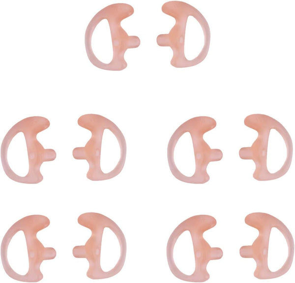 Two Way Radio Ear Mold Replacement Soft Silicone Ear Insert for Acoustic Coil Tube Earpiece (Carnation, 5 Pair Small)