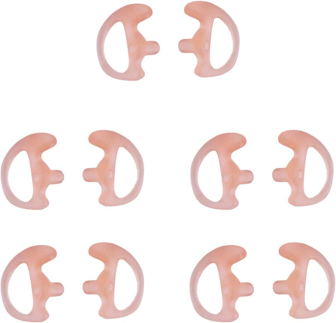 Two Way Radio Ear Mold Replacement Soft Silicone Ear Insert for Acoustic Coil Tube Earpiece (Carnation, 5 Pair Small)