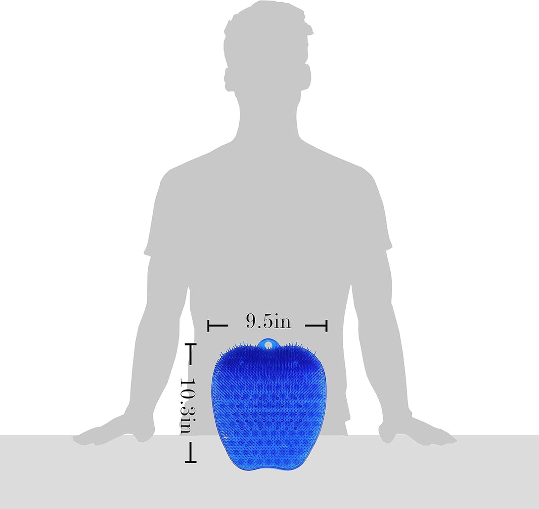 Shower Foot Cleaner Scrubber Massager, Foot Pain Tired Feet Relaxing Acupressure Mat for Shower Floor with Non-Slip Suction Cups, Increase Circulation, Exfoliation (Navy Blue, 10.3 X 9.5 Inches)
