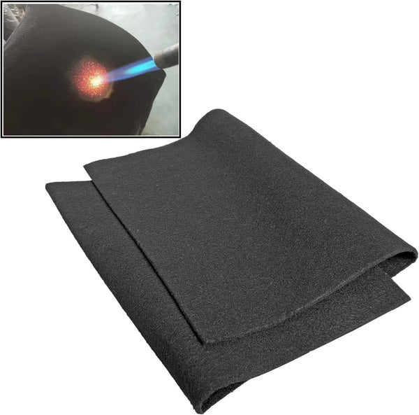 Welding Blanket Fireproof Tarp Heat Resistant Material up to 1800°F Flame Retardant Fabric Carbon Felt for Grill Stove Pit Soldering Welders Plumbers (1, 12X27 Inches)