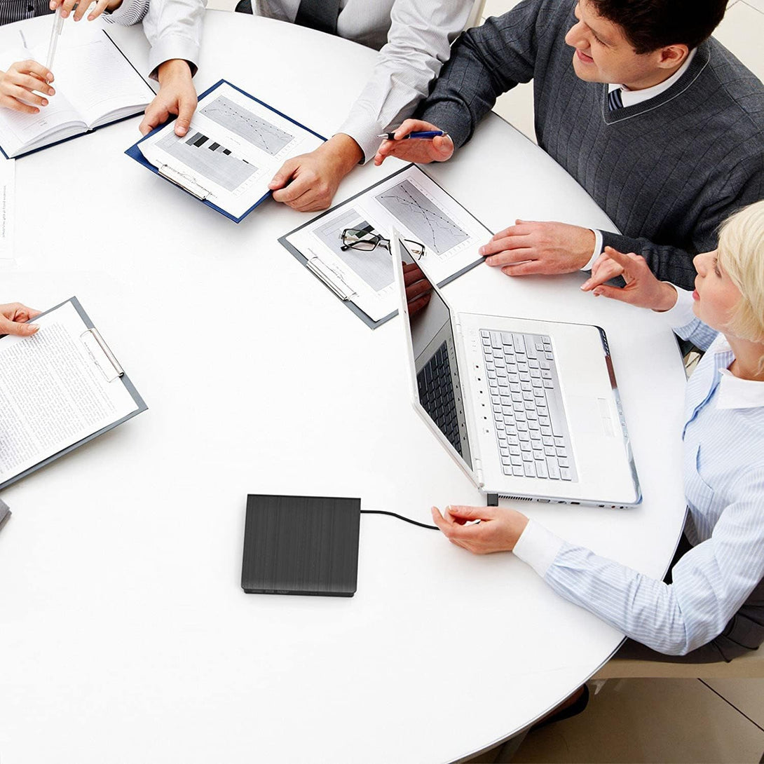 ROOFULL External CD DVD +/-RW Drive for Laptop, True USB 3.0 DVD CD ROM Disc Reader Player Burner Writer Adapter Portable Optical Disk Drive for PC Windows 11/10 Mac Linux Computer Desktop