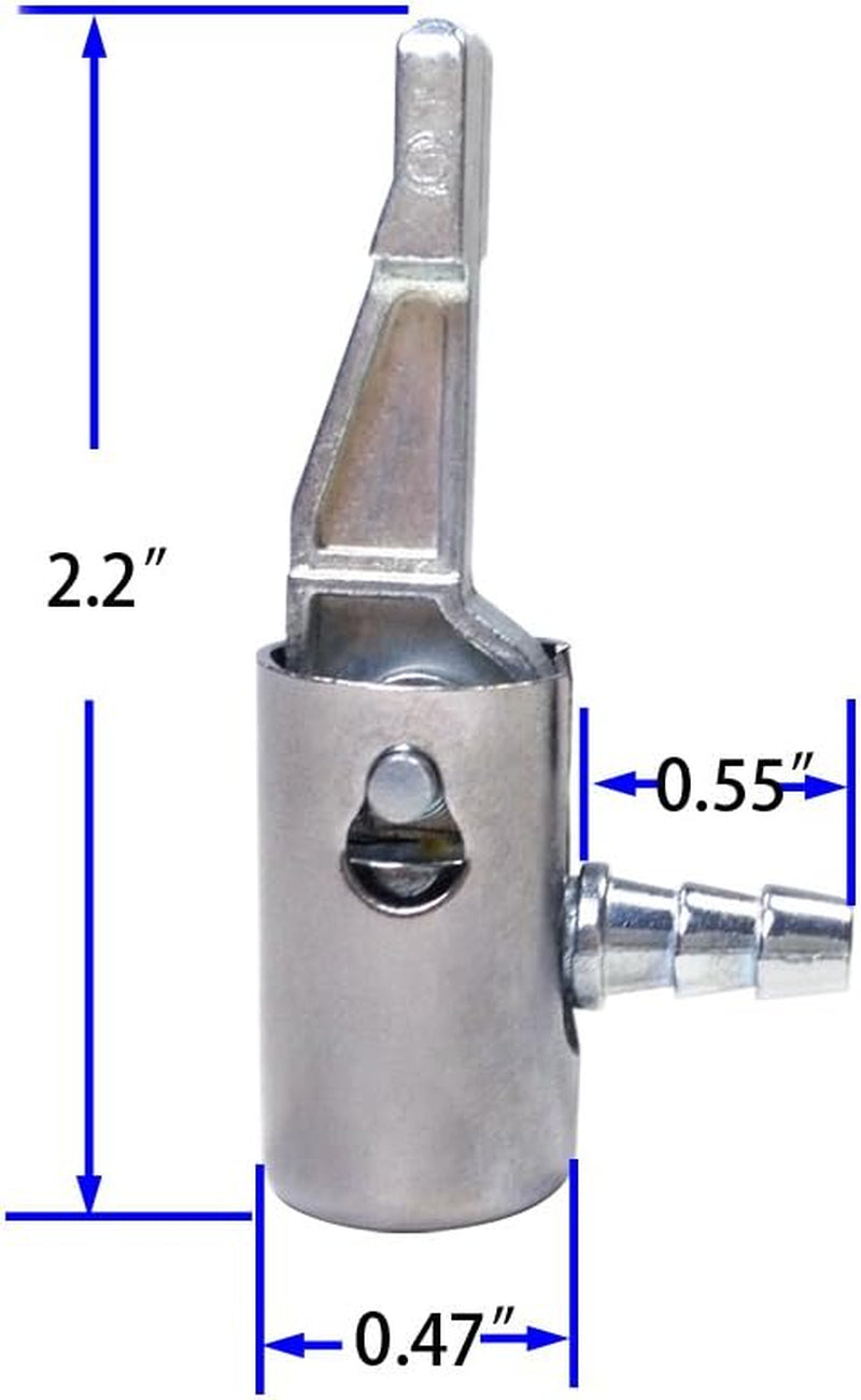 1/4" Lock on All Metal Air Chuck,Mini Air Compressor Portable Tire Inflator Tire Chuck, Hose End with Barb Connector for Hose Repair Inflate Chuck-2Pack