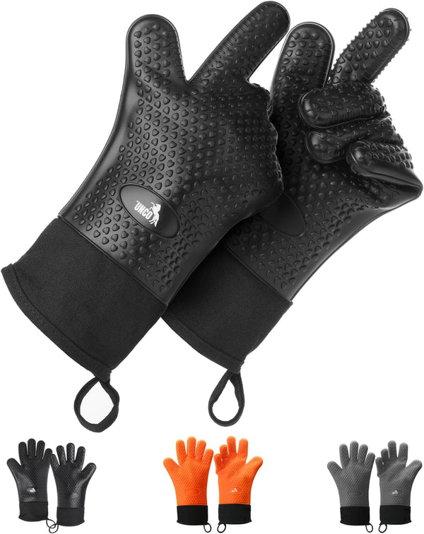 UNCO- Grill Gloves, Silicone Gloves Heat Resistant, Oven Gloves, BBQ Gloves, Meat Gloves, Barbecue Gloves, Grilling Gloves, Meat Gloves for Pulling Meat, Grill Gloves for Outdoor Grill, Grill Mitts