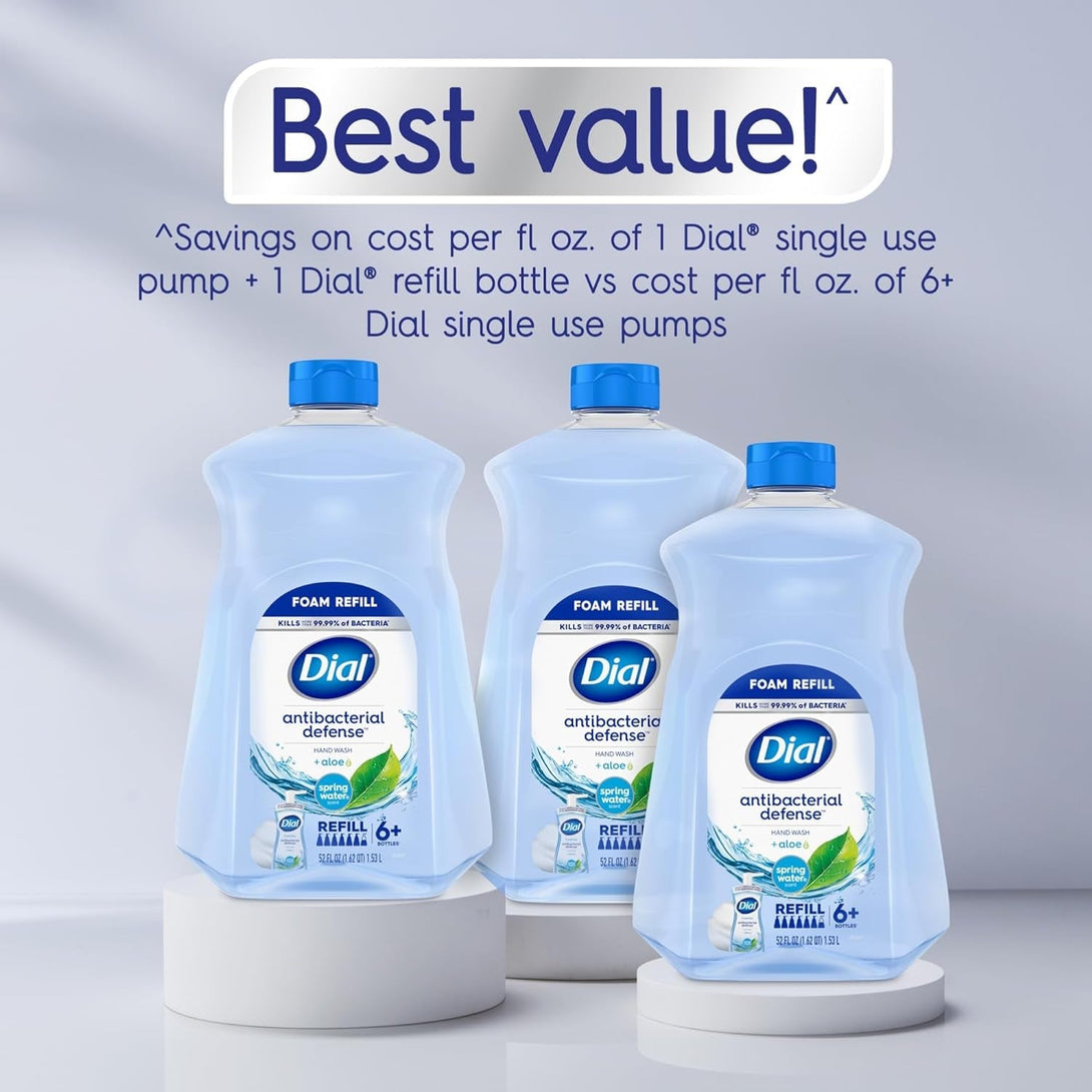 Dial Antibacterial Foaming Hand Soap Refill, Spring Water, 52 Fl Oz (Pack of 1)