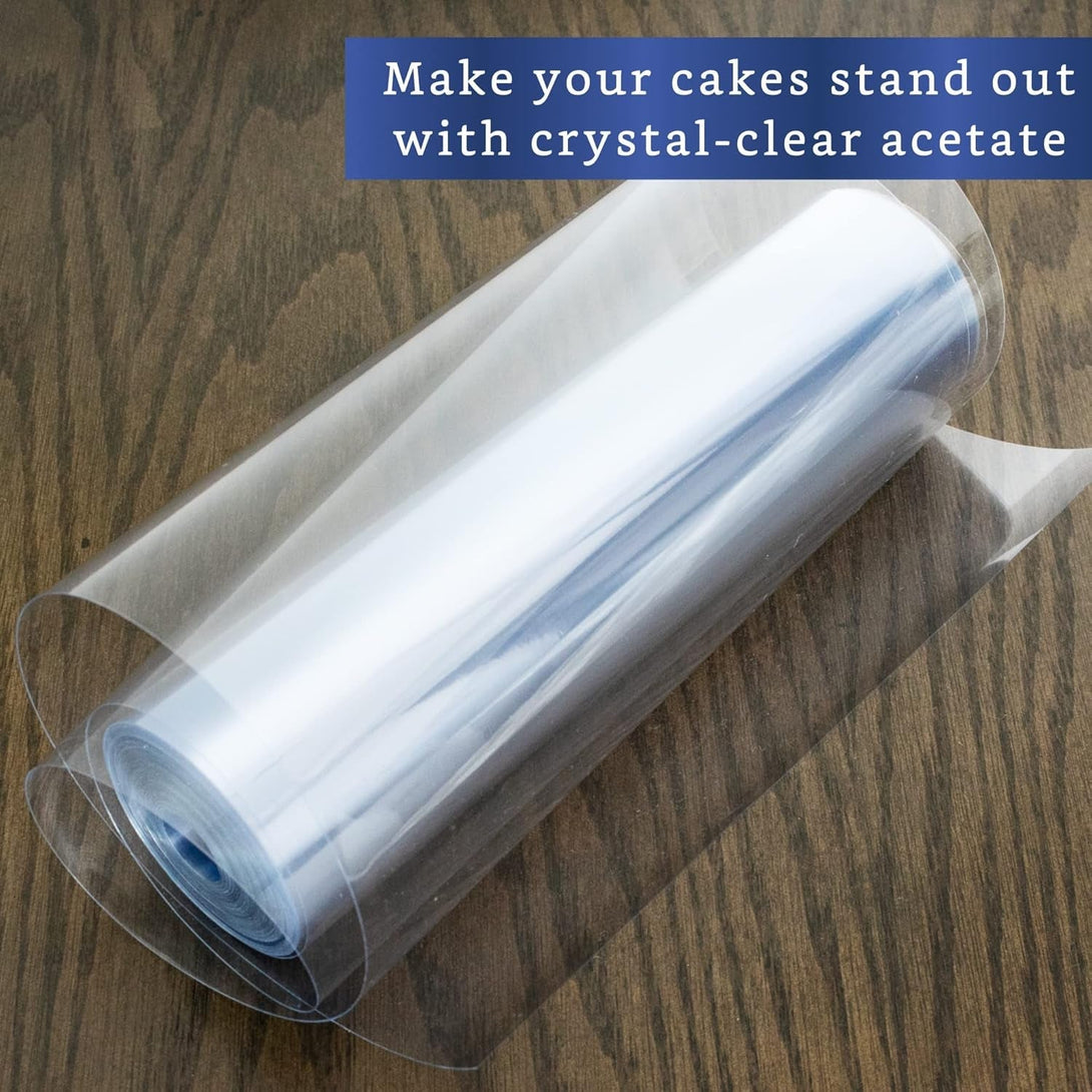 Cake Collar 8 X 600 in (50Ft) - Acetate Roll - Acetate Sheets for Baking - Cake Wrapping Plastic - Acetato Para Reposteria - Acetato Para Pasteles