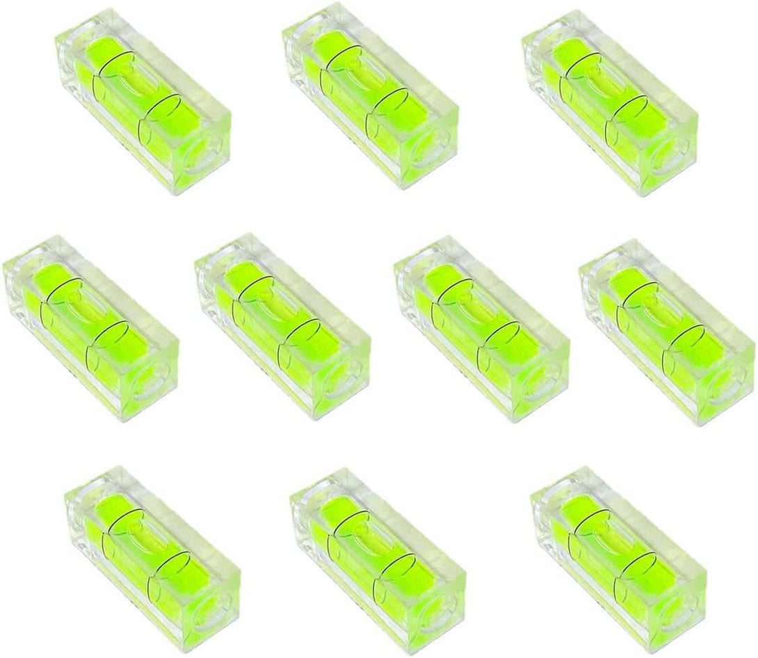 10Pcs Small Bubble Level 10X10X29Mm Mini Square Bubble Spirit Levels Precision Measuring Layout Tools (10X10X29Mm, Non-Magnetic)