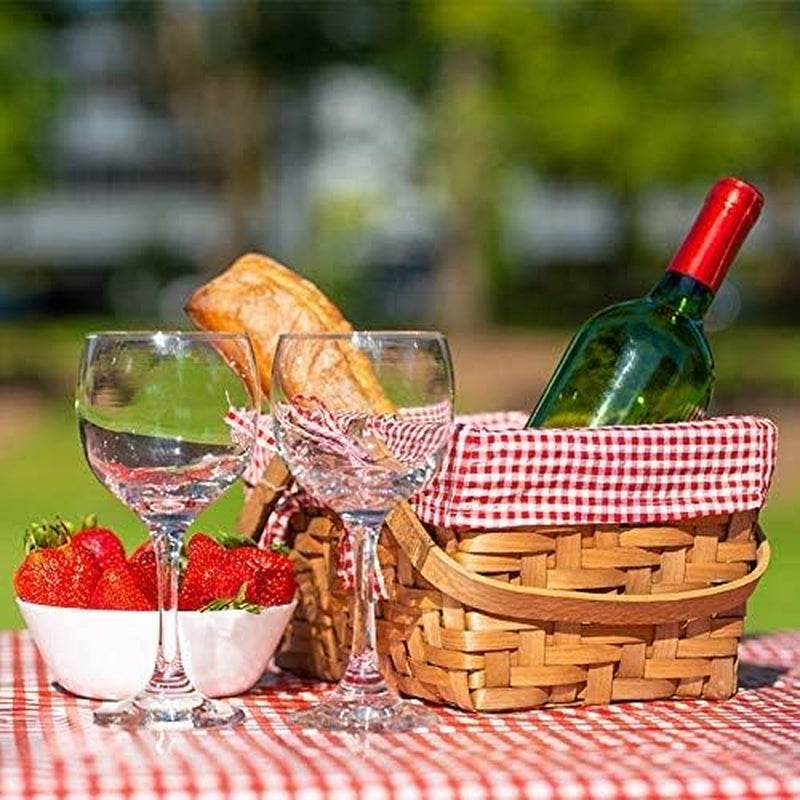 Pack of 4, Red and White Checkered Picnic Table Cover, Disposable Plastic Party Cover, Plaid Design by Crystal Lemon