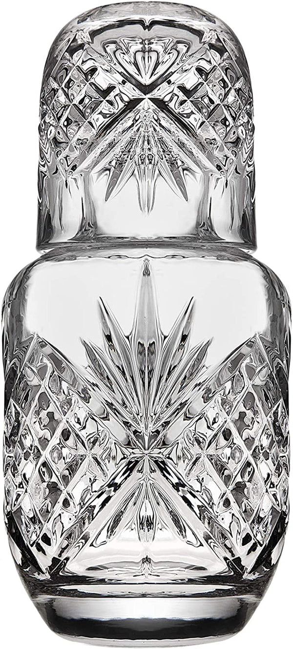 Godinger Bedside Night Carafe - Cup and Bottle to Keep Next to Your Bed for a Handy Midnight Drink, 16Oz