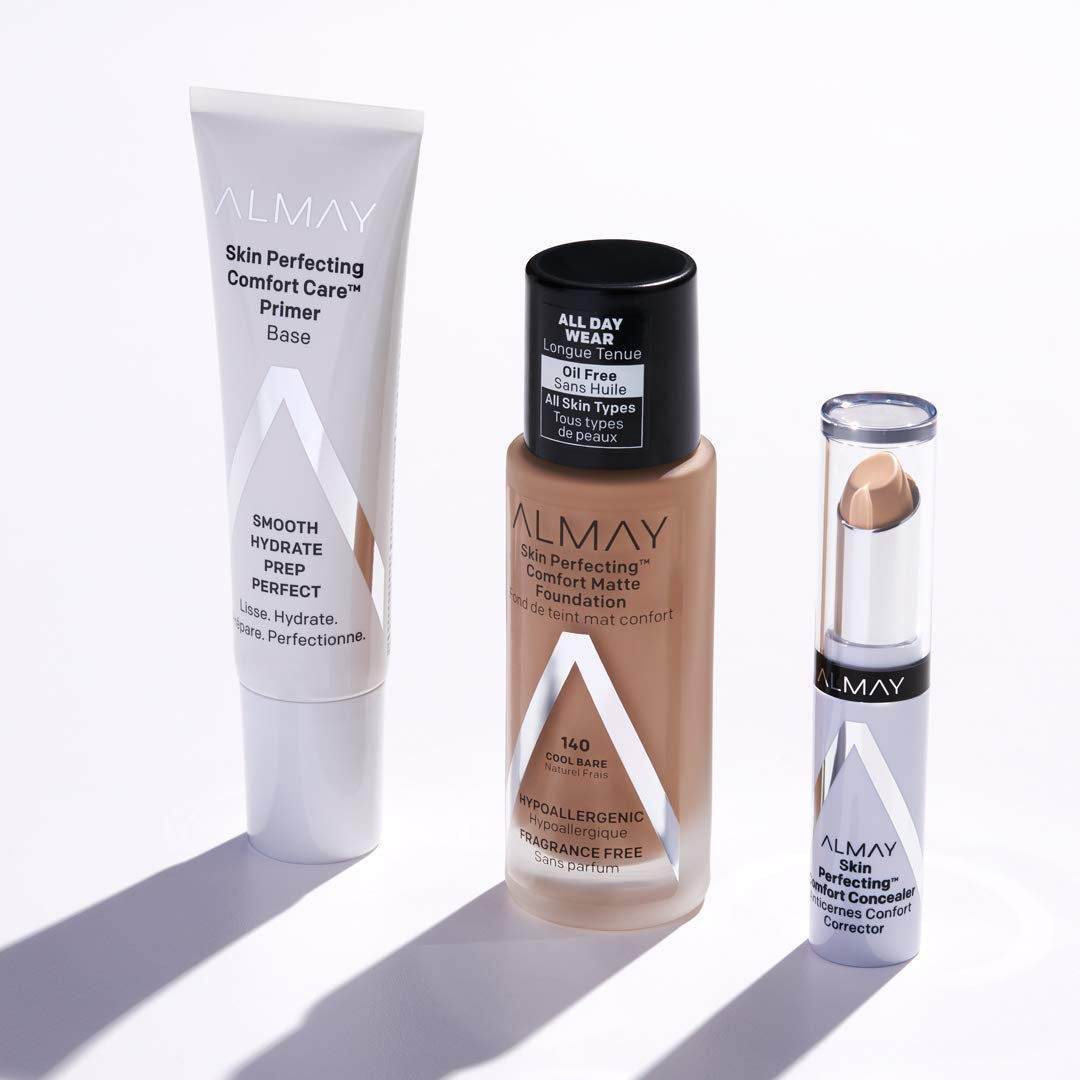 Almay Skin Perfecting Comfort Matte Foundation, Hypoallergenic, Cruelty Free, -Fragrance Free, Dermatologist Tested Liquid Makeup, Cool Nude