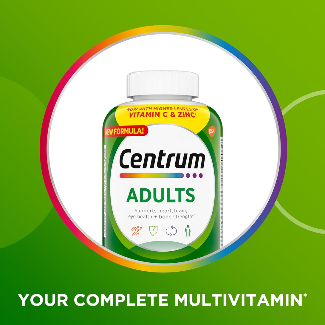 Centrum Adult Multivitamin/Multimineral Supplement with Antioxidants, Zinc, Vitamin D3 and B Vitamins, Gluten Free, Non-Gmo Ingredients - 200 Count