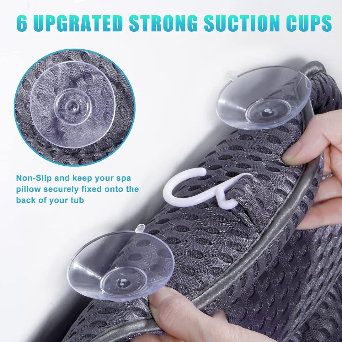 Bath Pillow, Tub Pillow for Bathtub with Strong Non-Slip Suction Cups and Comfortabl 3D Airmesh Bath Pillow for Women &Man