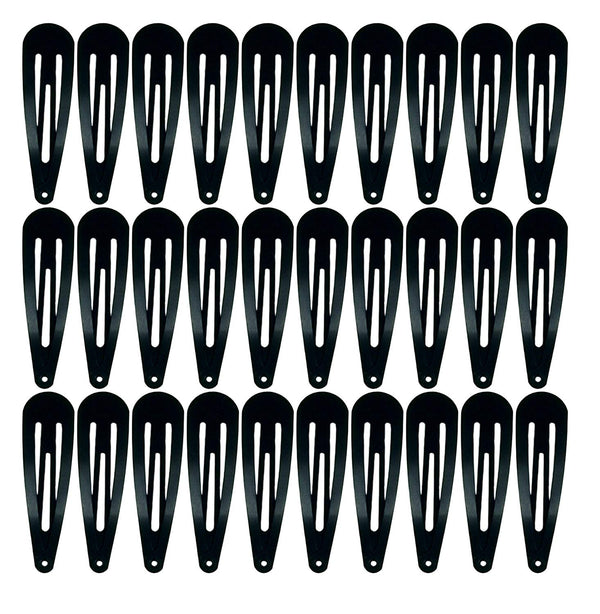 30,60 Pack Black 2 Inch Women Metal Snap Hair Clips Accessories No Slip Hair Barrettes Girls Women Hair Accessories (Black 30PCS)