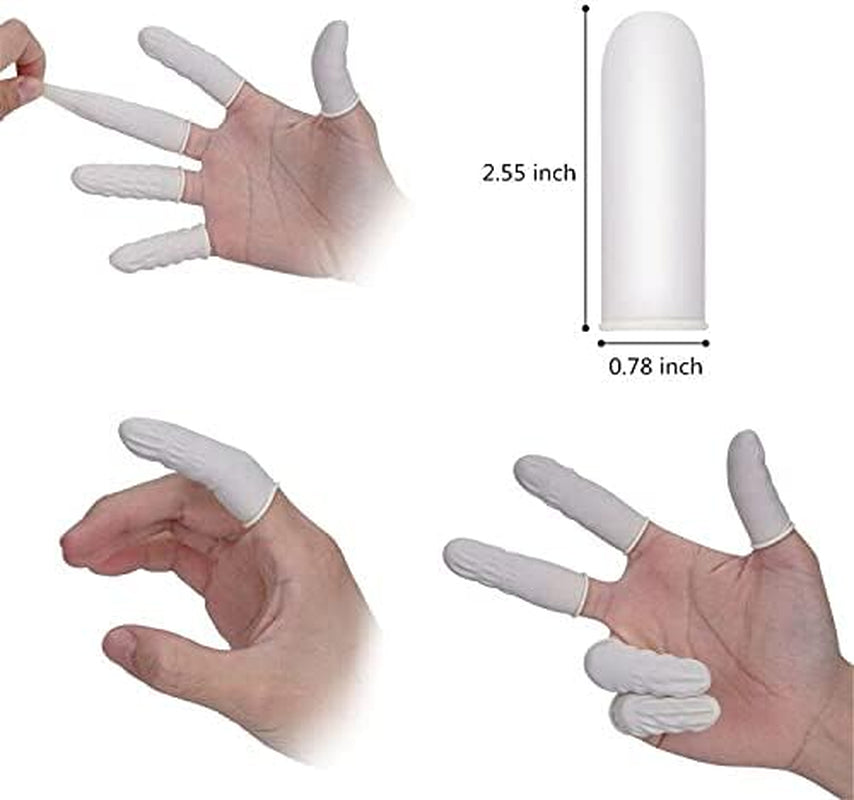 Cuttte (Approx. 330 PCS Latex Finger Cots Finger Protectors, Medium Finger Gloves Disposable, Finger Covers Protection for Finger Tips, Thumb Protector Fingertip Protector