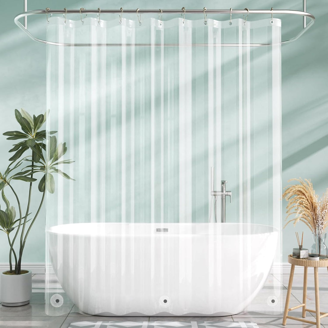 Amazerbath Extra Long Shower Curtain Liner, Clear Shower Curtain Liner 84 Inches Long, 72X84 Plastic Shower Curtain Liner, Cute Tall Shower Liner, PEVA Bathroom Shower Curtain Liners with 3 Magnets