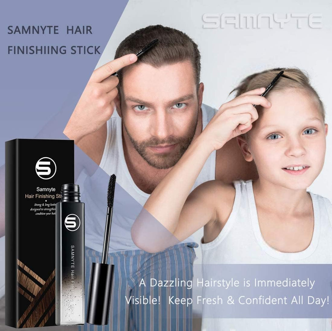 Samnyte Hair Finishing Stick, (4 Pack) Flash Moment Flyaway Control and Shiny Mascara for Baby Hair and Broken Flyaways, Non-Greasy Formula for Women