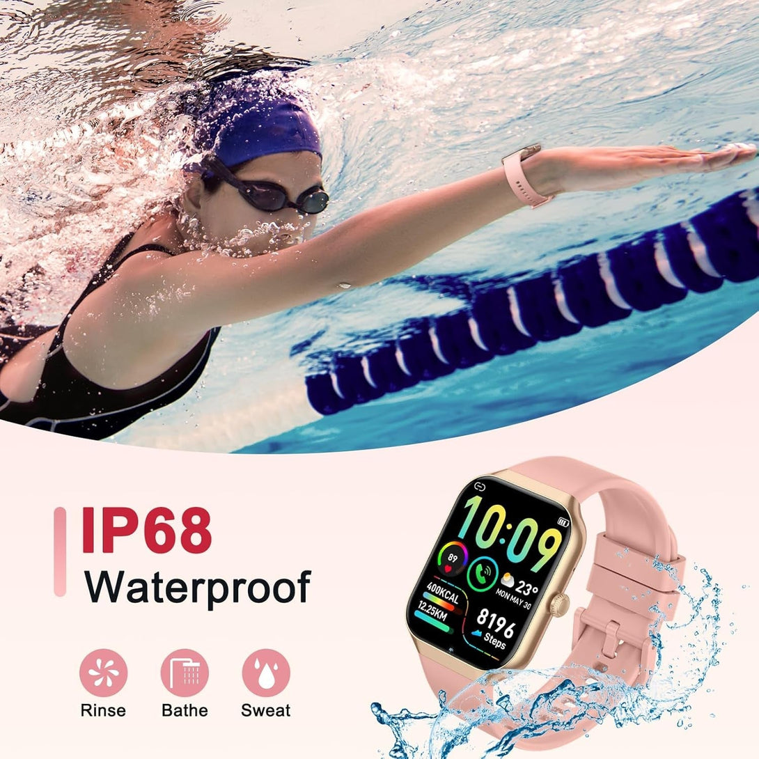Smart Watch for Women Answer/Make Calls, 2025 1.96" HD Fitness Watch with 113+ Sports, Heart Rate Monitor Sleep Monitor Activity Trackers with Step Counter, IP68 Waterproof, Smartwatch for Android/Ios