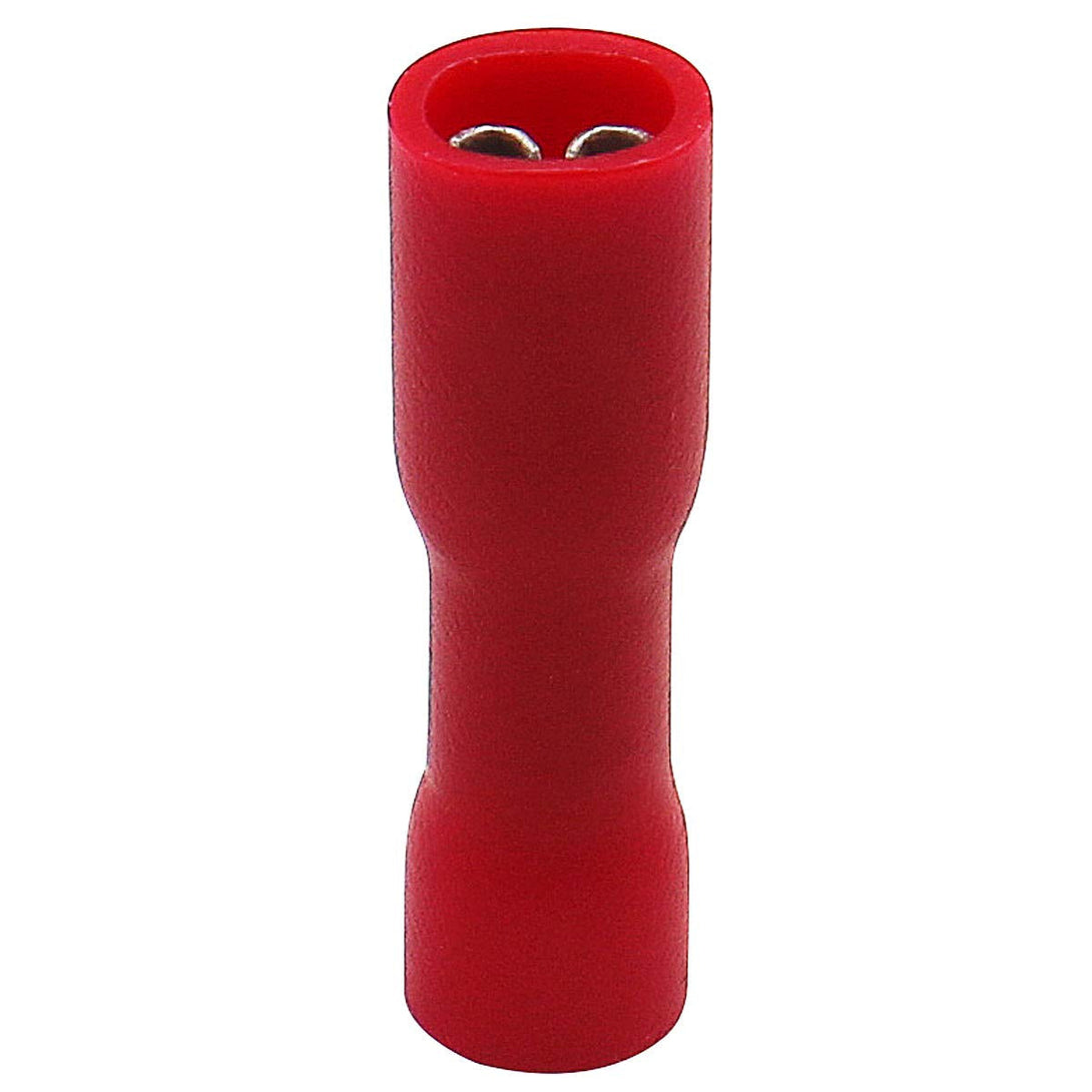 Baomain 0.11" Red Female Insulated Spade Wire Connector Electrical Crimp Terminal 18-22 AWG 2.8 X 0.5Mm (100PCS)