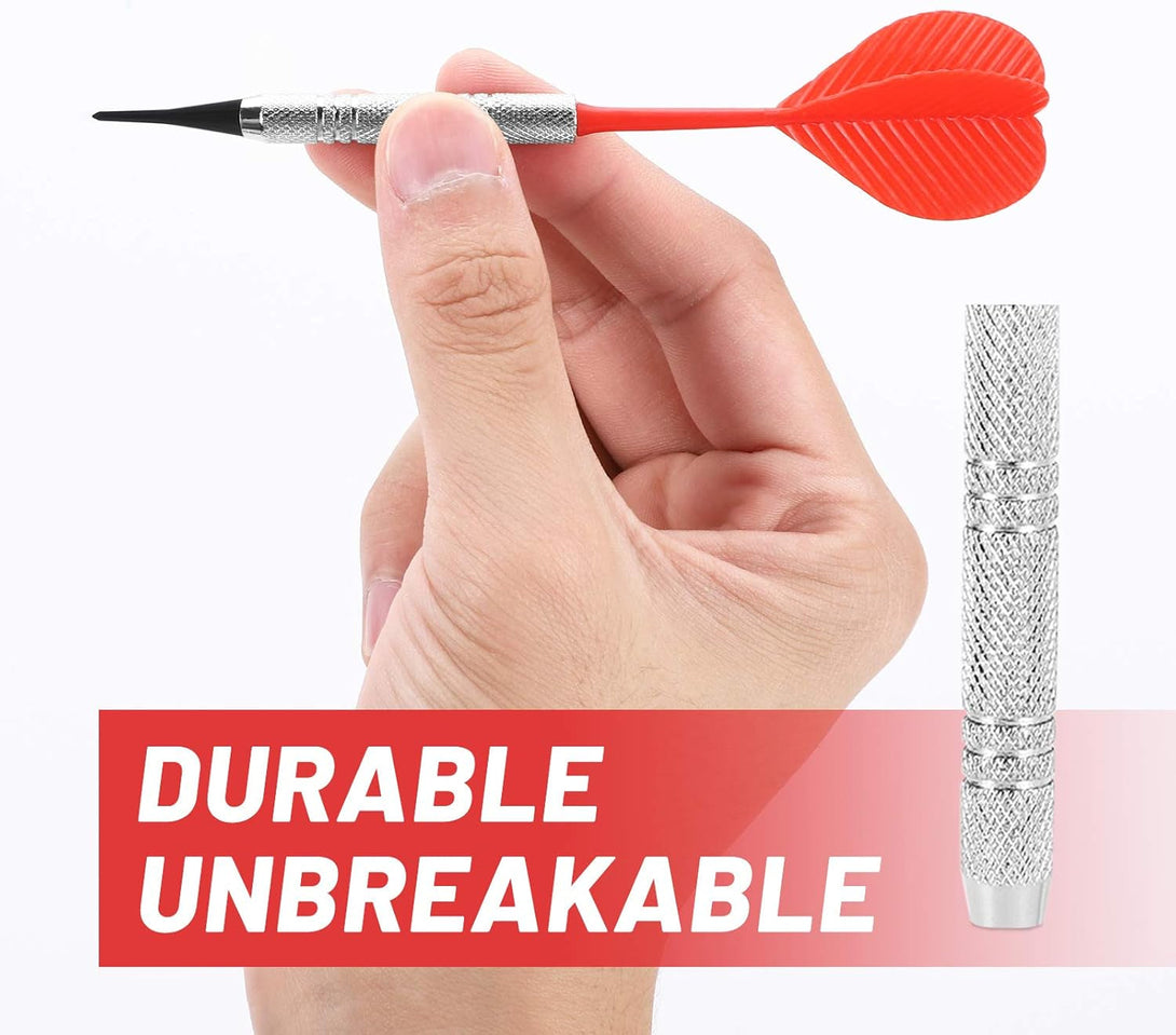 Accmor 12 Pcs Soft Tip Darts, Bar Dart, Plastic Tip Darts Set, Attach Extra 100 Black 2BA Replacement Tips, Soft Tip Darts for Electronic/Plastic Dartboard