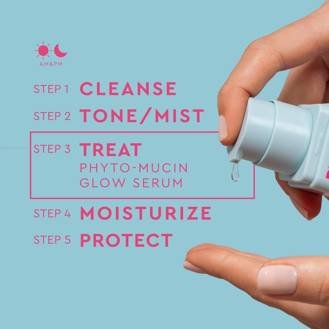 BYOMA Phyto-Mucin Glow Serum - Mucin Face Serum for Glass Skin - Plumps, Primes + Hydrates - Flawless Primer and Makeup Base - Strengthens Skin Barrier - 1.35 Fl.Oz