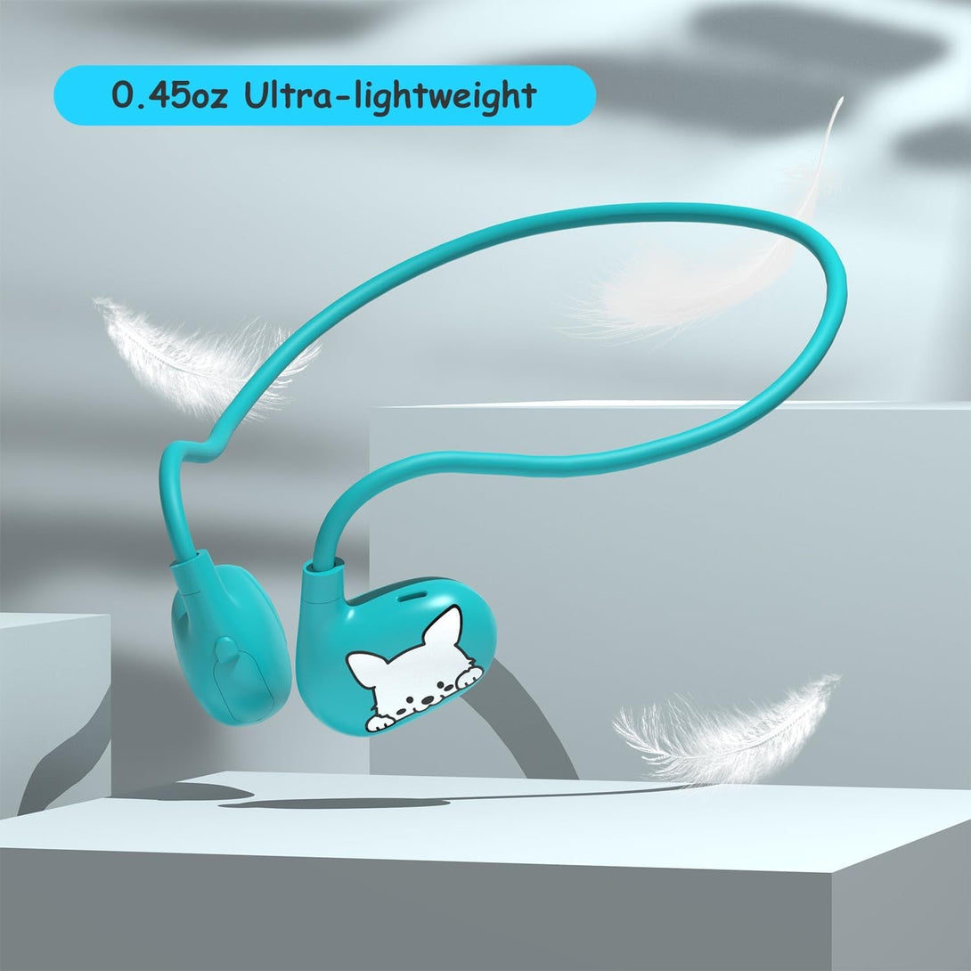 Kids Headphones, LK15 Open Ear Bluetooth Headphones with Air Conduction, Ultra-Light, 85Db Volume Limiting Wireless Headphone for Children Teens Boys Girls (Blue)