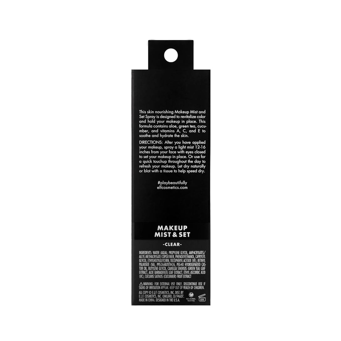 E.L.F. Makeup Mist & Set, Hydrating Setting Spray for Setting & Reviving Makeup, Soothes & Hydrates Skin, Infused with Vitamin A, Vegan & Cruelty-Free, 4.05 Fl Oz (120 Ml)