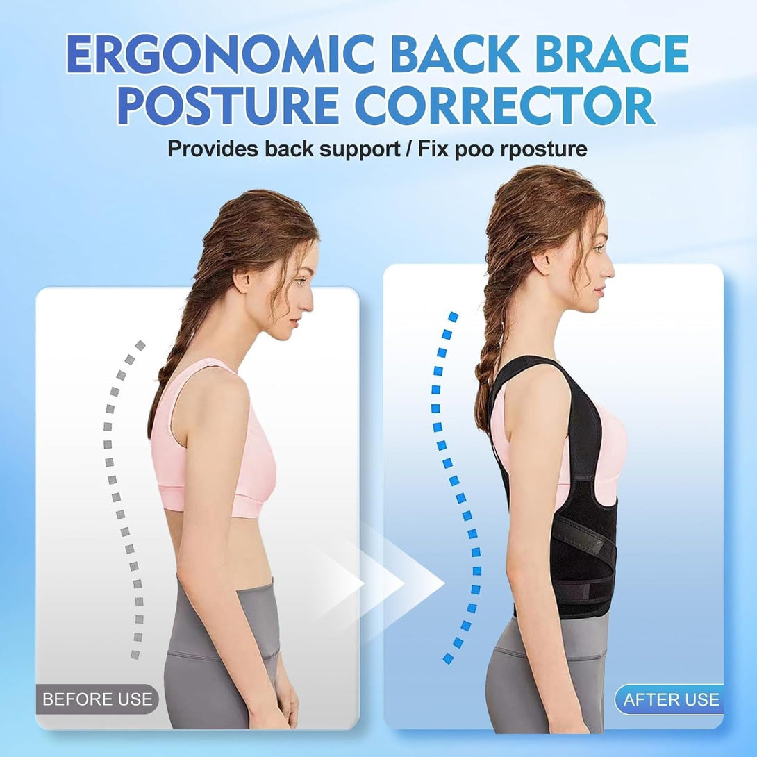Back Brace Posture Corrector for Women and Men, Adjustable Shoulder Straightener, Posture Corrector Relieves Upper and Lower Back Pain, Lumbar, Neck, Scoliosis, Improves Hunchback, Shoulder Pain (Medium)