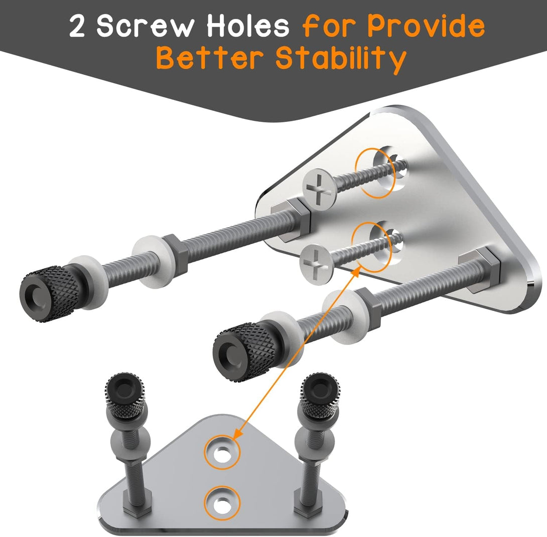 6 Packs Skateboard Wall Mount Aluminum Skateboard Hanger with Two Screw Holes for Display Skateboard Deck Storage Horizontal and Floats Vertically - Silver