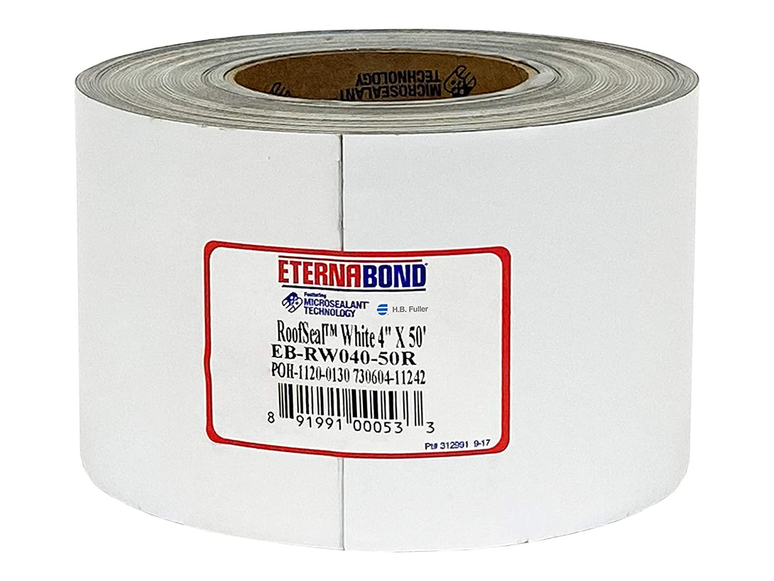 Eternabond Roofseal White 4" X50' Microsealant UV Stable RV Roof Seal Repair Tape | 35 Mil Total Thickness - EB-RW040-50R - One-Step Durable, Waterproof and Airtight Sealant