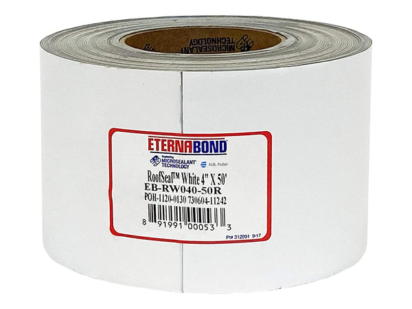 Eternabond Roofseal White 4" X50' Microsealant UV Stable RV Roof Seal Repair Tape | 35 Mil Total Thickness - EB-RW040-50R - One-Step Durable, Waterproof and Airtight Sealant