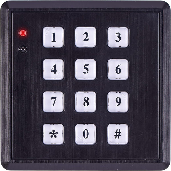 SABRE Fake Security Keypad with Green Light Up, Low Light Sensor, Red LED Flash, Weatherproof, Realistic Design - Black