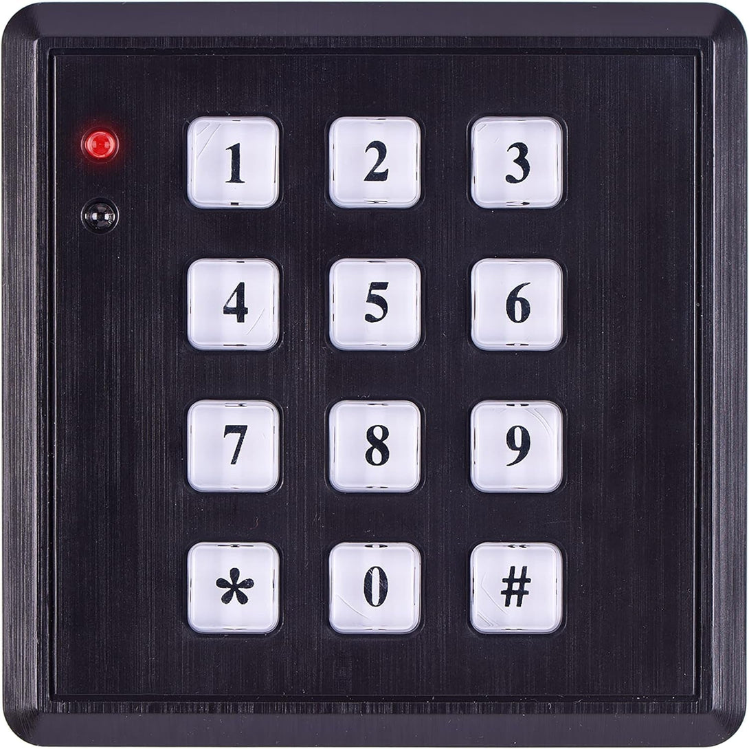 SABRE Fake Security Keypad with Green Light Up, Low Light Sensor, Red LED Flash, Weatherproof, Realistic Design - Black
