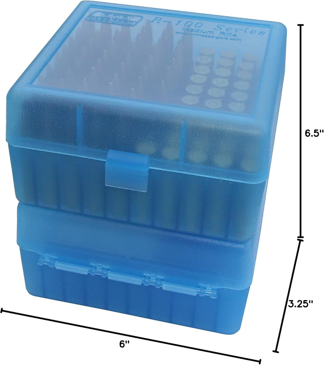 MTM 100 round Flip-Top Rifle Ammo Box 22-250, 308 Win, 243