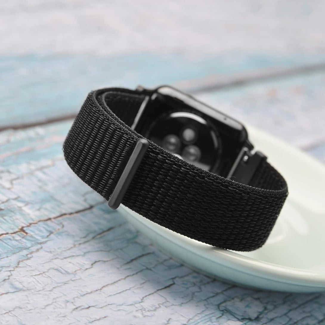 WOCCI 22Mm Adjustable Nylon Watch Band, Quick Release Sport Loop Strap (Black)