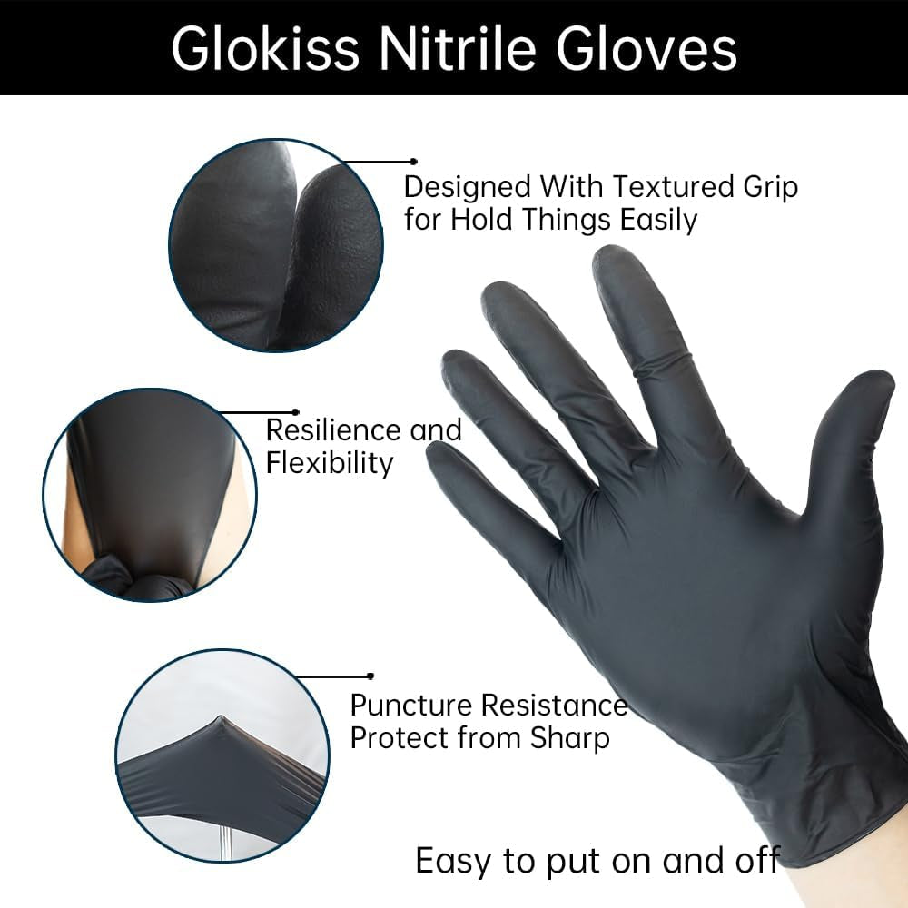 Disposable Nitrile Gloves,Latex Free Rubber Cleaning Gloves 5 Mil,Food Safe Cooking Gloves Working Gloves