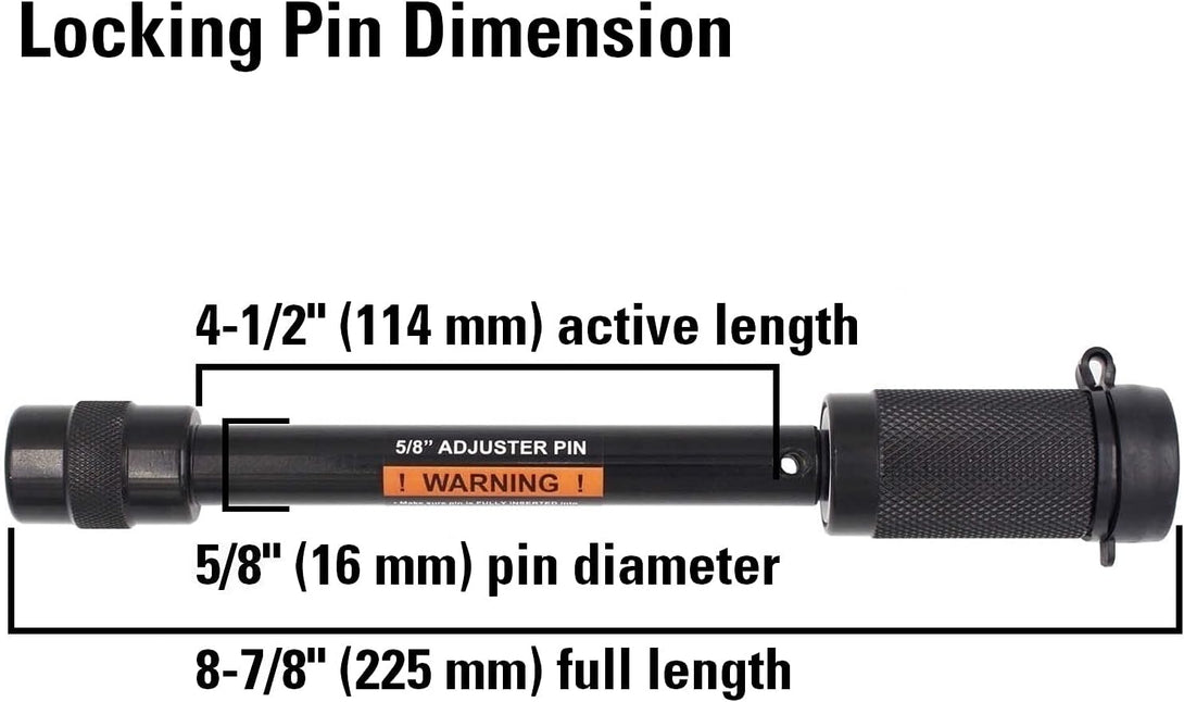 Towworks 79830 Keyed Alike 5/8" Trailer Hitch Lock with Extra Long 4-1/2" Span, Double Safety Tow Hitch Locking Pin for 3" Receivers and Adjustable Channel Mounts