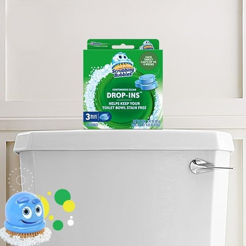 Scrubbing Bubbles Toilet Continuous Clean Drop-Ins, Toilet Bowl Tablets Help Prevent Limescale Buildup and Stains, 5 Count, 7.05 Oz