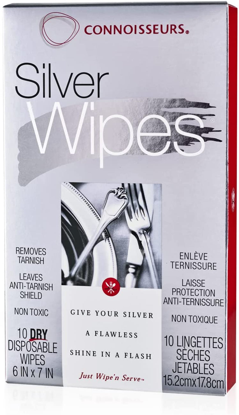 CONNOISSEURS Silver Cleaner Wipes, 10 Count