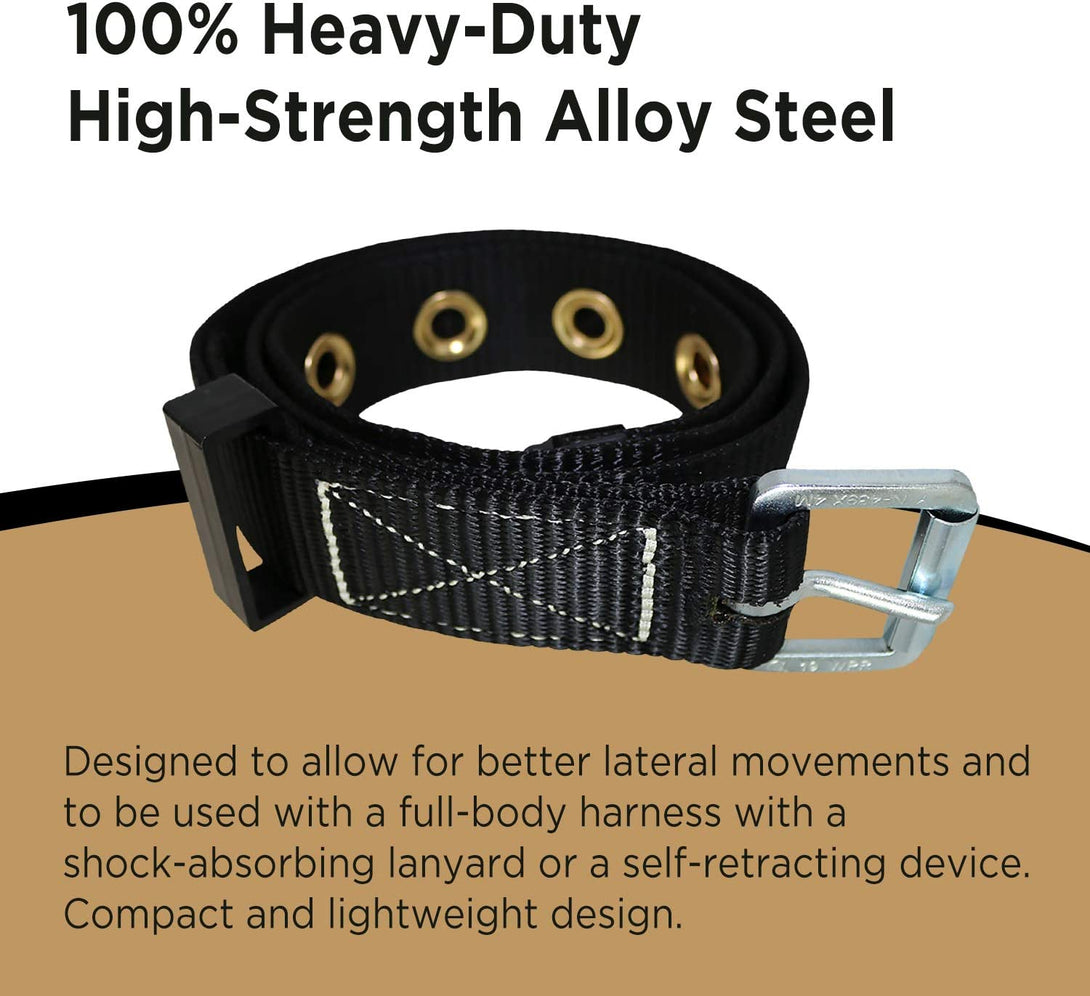 AFP Tongue Buckle Body Belt, Heavy-Duty Tool Belt for Pouches, Work Belt, PPE for Safety Harness, Work Positioning, Construction, Fall-Protection, Carpenters (OSHA/ANSI Rated) 1.75’’W, Black (Large)