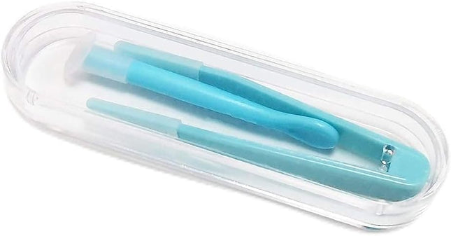1 Pc Contact Applicator,Inserter+Tweezer with Soft Tip,Contact Lens Remover Tool,for Contact Lens Cases Health and Household Contact Lens Care(Blue)