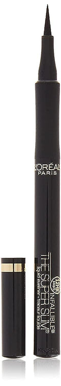 L'Oreal Paris Makeup Infallible Super Slim Long-Lasting Liquid Eyeliner, Ultra-Fine Felt Tip, Quick Drying Formula, Glides on Smoothly, Black,
