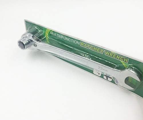 2 in 1 Scaffolding Podger Ratchet Wrench Site Ratcheting Socket Spanner Tool 19mm/22mm Silver