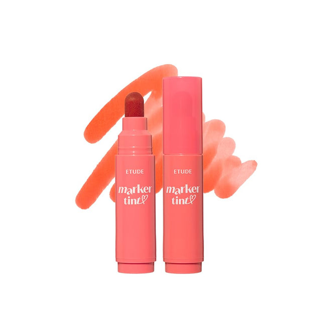 ETUDE Dear Darling Marker Tint #7 Peach Apricot (5g) | Hydrating & Long Lasting Lip Stain | High Pigmented Lip Maker wit