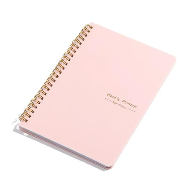 Undated Weekly Planner, A5 Weekly Goals, to Do List Habit Tracker Planner Gift for Women, Girls Pink Journal