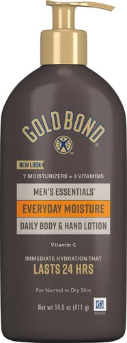 Gold Bond Men's Essentials Everyday Moisture Body & Hand Lotion, 14.5 oz 14.5 Fl Oz (Pack of 1)